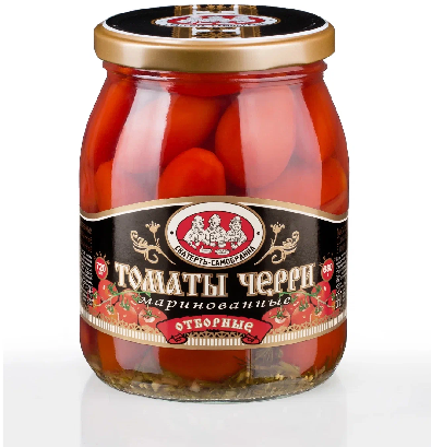 Фотогрфия Помидоры Черри маринованные 550г ст/б. Скатерть-Самобранка - Market#22