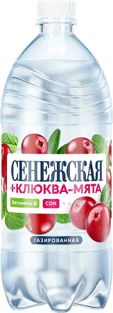 Фотогрфия Вода Сенежская 1,0л б\г клюква-мята - Market#22