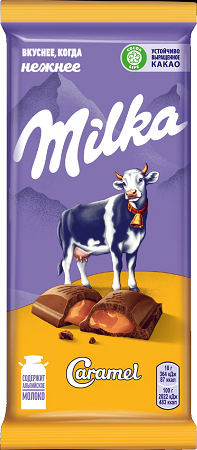 Фотогрфия Шоколад Милка молочный с карамелью 90г - Market#22