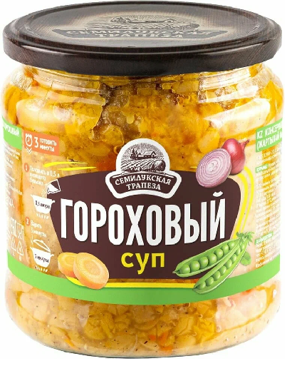 Фотогрфия Суп гороховый 470г ст/б Семилукская трапеза - Market#22