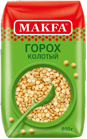 Фотогрфия Крупа Горох колотый 800г Макфа - Market#22