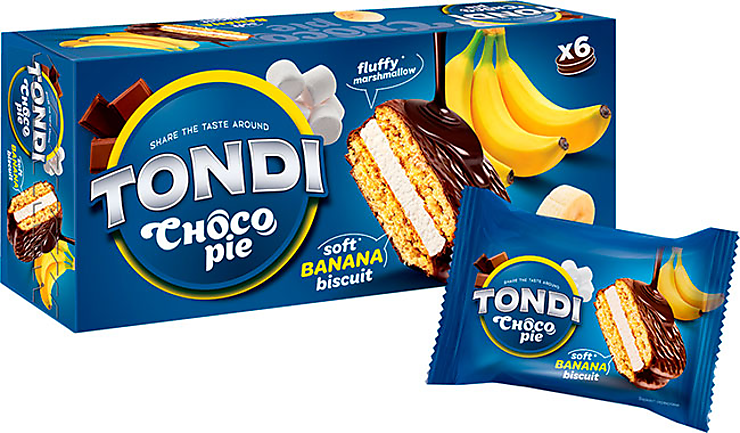 Фотогрфия Пирожное Tondi Чоко Пай банан 180г Яшкино - Market#22
