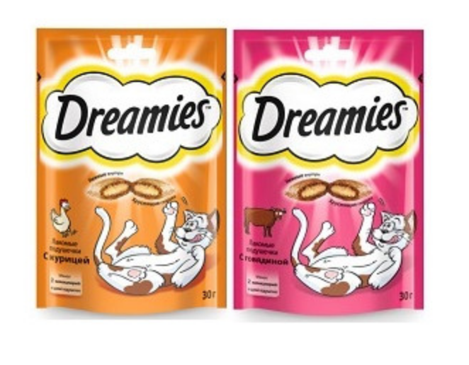 Фотогрфия Лакомство для кошек Dreamies 30г в ассорт. - Market#22