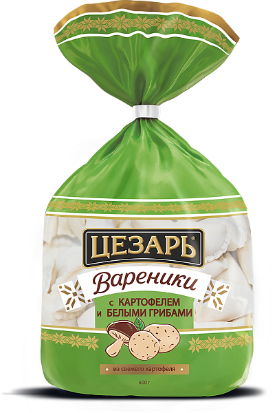 Фотогрфия Вареники с картофелем и белыми грибами 600г Цезарь - Market#22