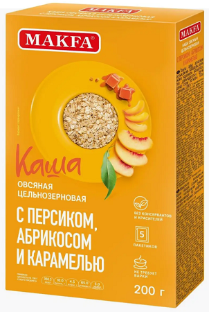 Фотогрфия Каша Овсяная персик,абрикос,карамель 5х40г Макфа - Market#22