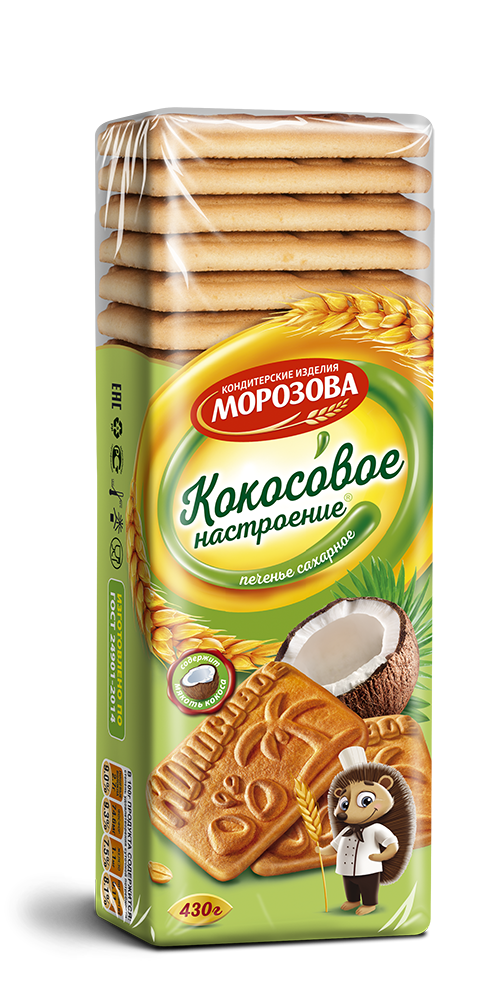 Фотогрфия Печенье сахарное Кокосовое  настроение 430г Морозова - Market#22