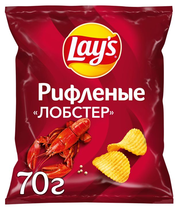 Фотогрфия Чипсы Лейс Рифлёные Лобстер 70г - Market#22