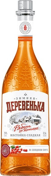 Фотогрфия Настойка сладкая Зимняя Деревенька черноплодная рябина на коньяке 24% 0,5л - Market#22