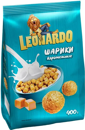 Фотогрфия Готовые завтраки шарики со вкусом карамели   400г Леонардо - Market#22