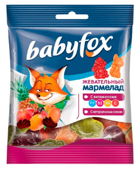 Фотогрфия Мармелад Babyfox с витаминами 30г Яшкино - Market#22