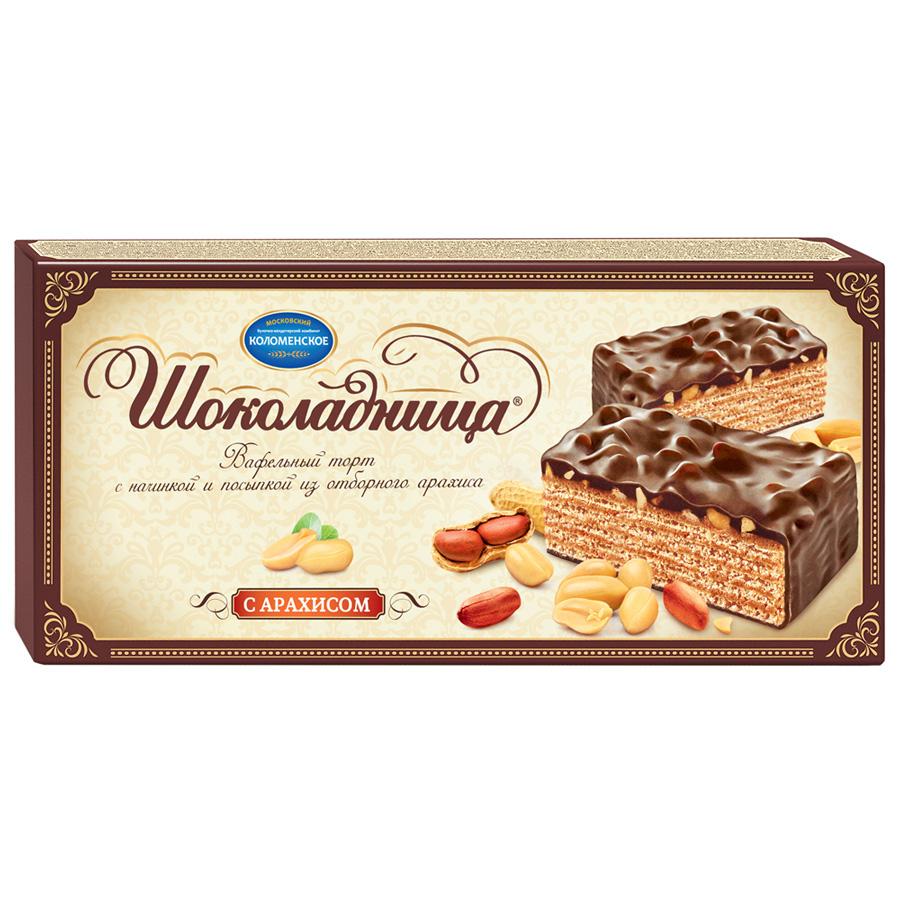 Фотогрфия Торт вафельный Шоколадница с арахисом 230г Коломенское - Market#22