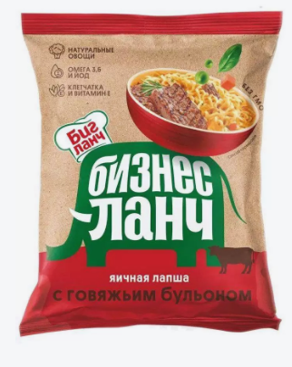 Фотогрфия Лапша Бизнес Ланч с говяжьим бульоном (пакет) 60г - Market#22