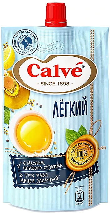 Фотогрфия Майонезный соус Кальве Лёгкий 20% 230г д/пак. - Market#22