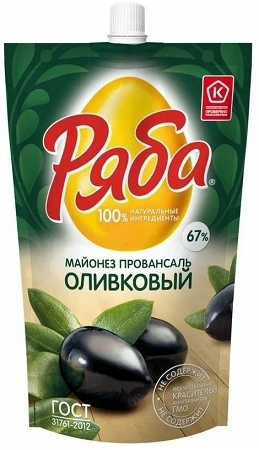 Фотогрфия Майонез Классический оливковый 67% 350г Ряба - Market#22