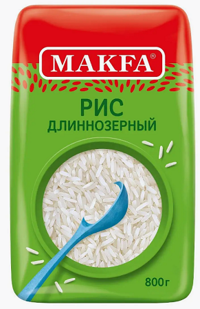 Фотогрфия Крупа Рис длиннозерный 800г Макфа - Market#22