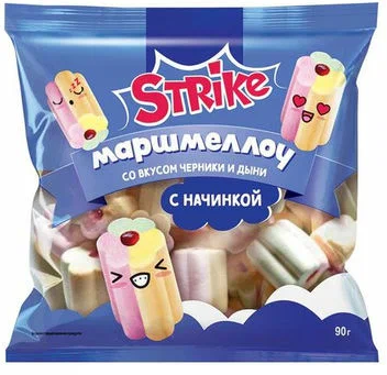 Фотогрфия Маршмеллоу со вкусом черники и дыни 90г Strike Jem - Market#22