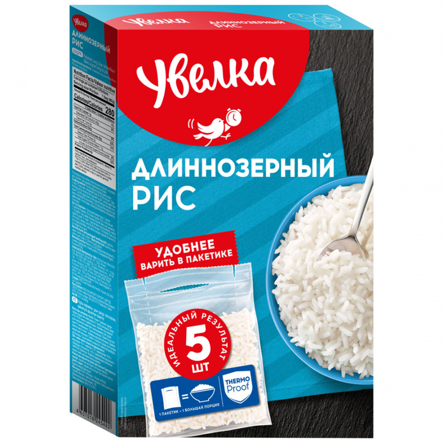 Фотогрфия Крупа Рис длиннозерный 5*80г Увелка - Market#22