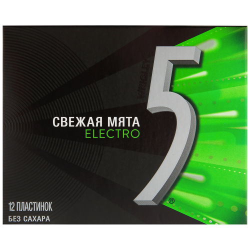 Фотогрфия Жевательная резинка Five Electro Свежая мята 31,2г - Market#22