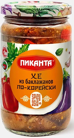 Фотогрфия Хе из баклажанов по корейски 360г ст/б. Пиканта - Market#22
