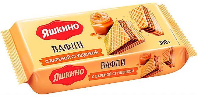 Фотогрфия Вафли с вареной сгущенкой 300г Яшкино - Market#22
