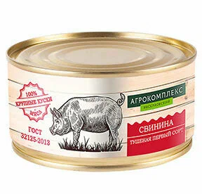 Фотогрфия Свинина тушеная 1сорт 325г ж/б Агрокомплекс - Market#22