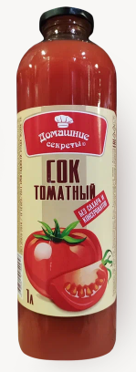 Фотогрфия Сок Томатный 1л ст/бут. Домашние секреты - Market#22