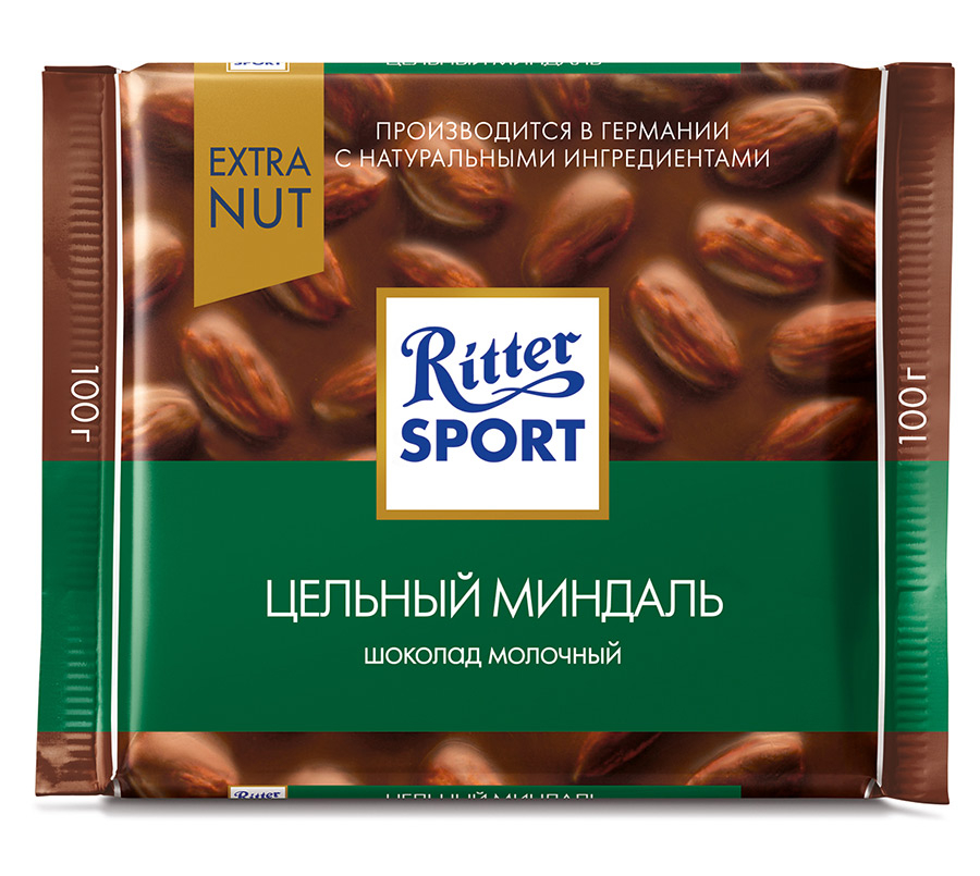 Фотогрфия Шоколад Риттер Спорт молочный Цельный миндаль 100г - Market#22