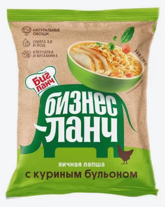 Фотогрфия Лапша Бизнес Ланч с куриным бульоном (пленка) 60г - Market#22