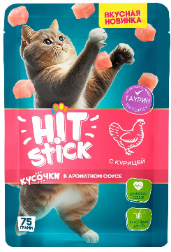 Фотогрфия Корм для кошек Hitstik 75г в ассорт. - Market#22