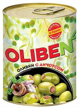 Фотогрфия Оливки с анчоусом 290г ж/б (крупные) Oliben - Market#22
