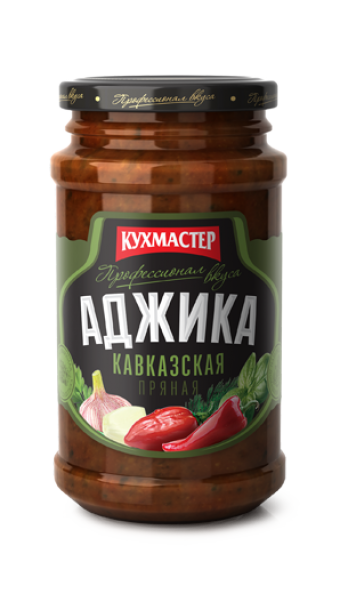Фотогрфия Аджика Кавказская 190г ст/б. Кухмастер - Market#22
