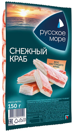 Фотогрфия Крабовые палочки Снежный краб 150г Русское море - Market#22