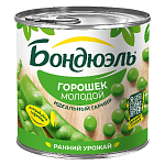 Горошек зеленый молодой 400г Бондюэль