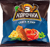 Сухарики ржаные 3 Корочки 80г Сыр с семгой