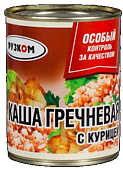 Каша гречневая с курицей ГОСТ 338г ж/б (ключ) Рузком