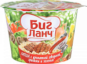 Лапша Биг Ланч говядина,грибамы и зеленью 90г (тарелка)