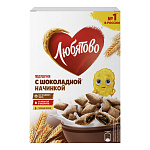 Готовый завтрак Подушечки с шоколадной начинкой 220г Любятово