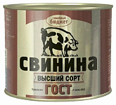 Свинина тушеная ГОСТ 325гр ж/б Семейный бюджет