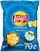 Чипсы Лейс Сметана и зелень 70г