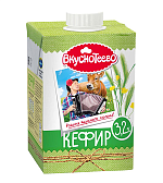 БЗМЖ Кефир 3,2% 500г п/п Вкуснотеево