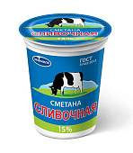 БЗМЖ Сметана Сливочная 15% 300г  Экомилк