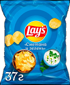 Чипсы Лейс Сметана и зелень 37г