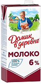 БЗМЖ Молоко ультрапаст. 6% 950г т/пак. Домик в деревне